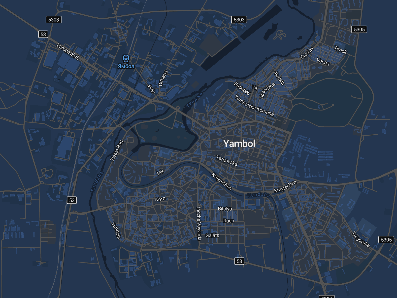 Карта на Ямбол