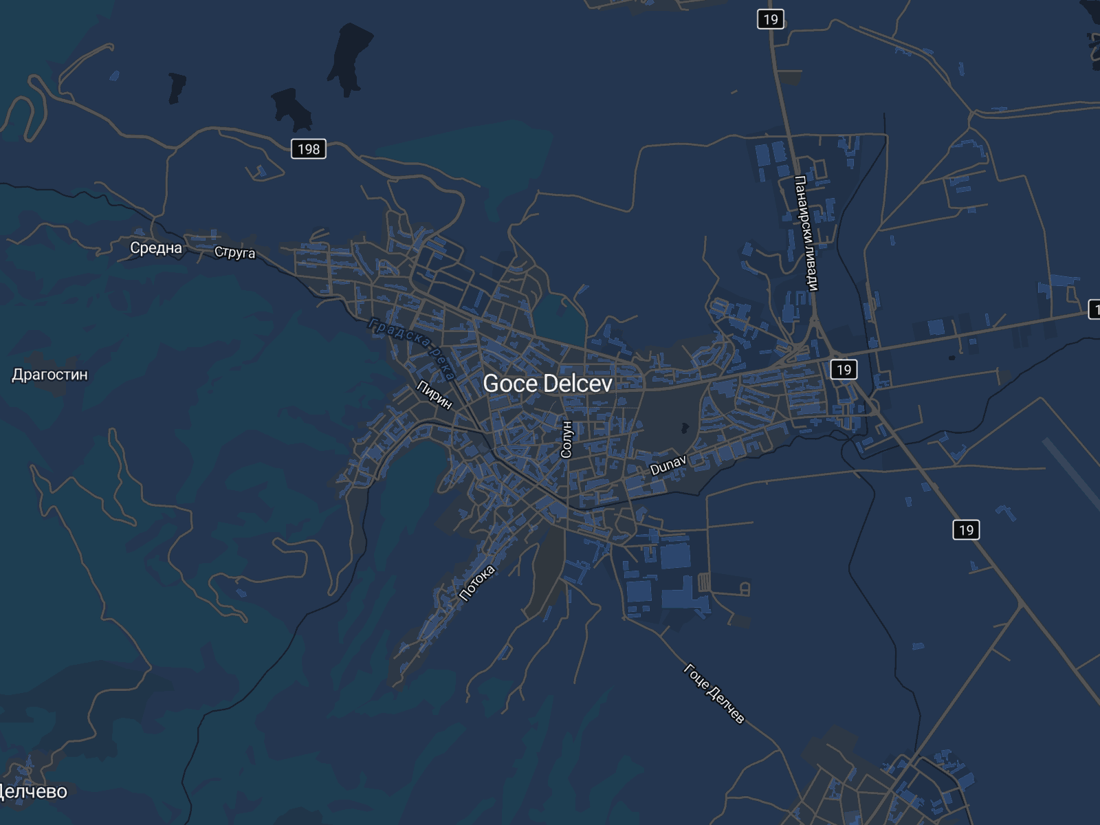 Карта на Гоце Делчев