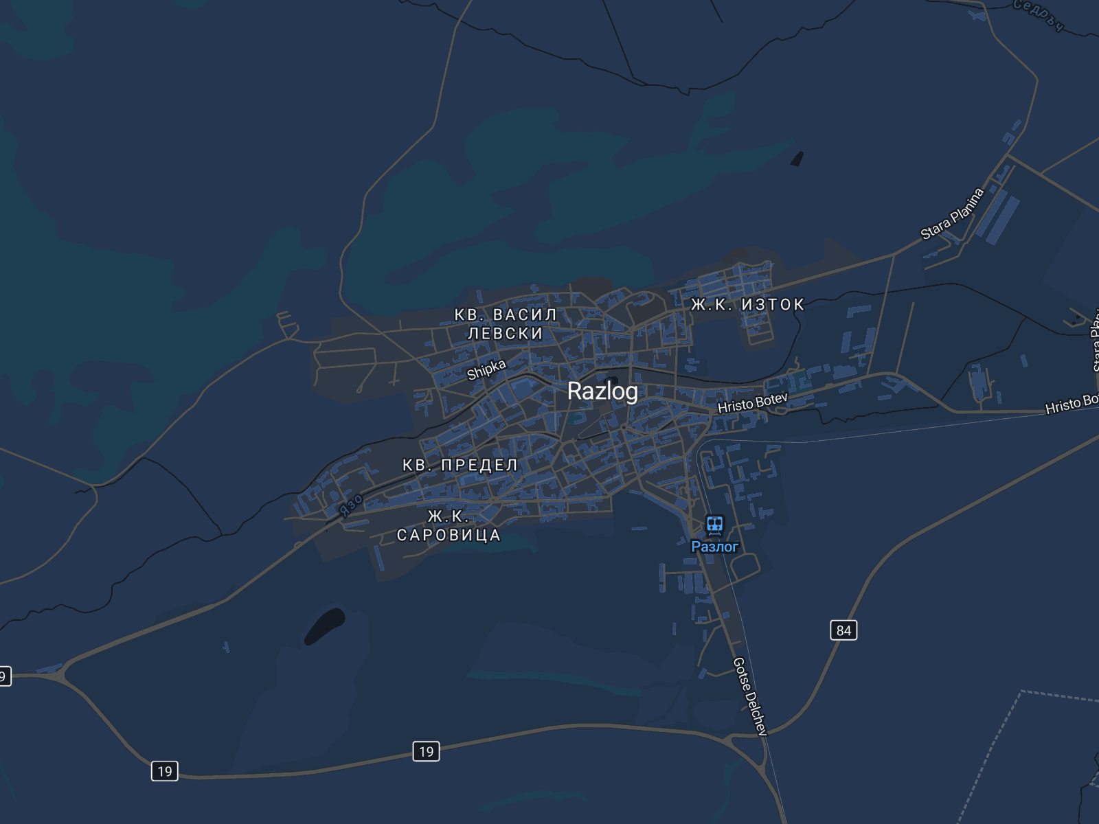 Карта на Разлог