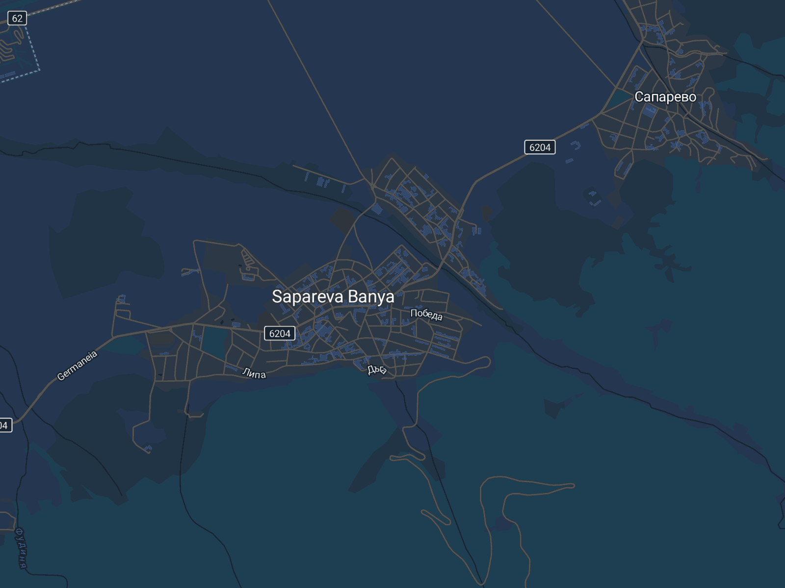 Карта на Сапарева баня
