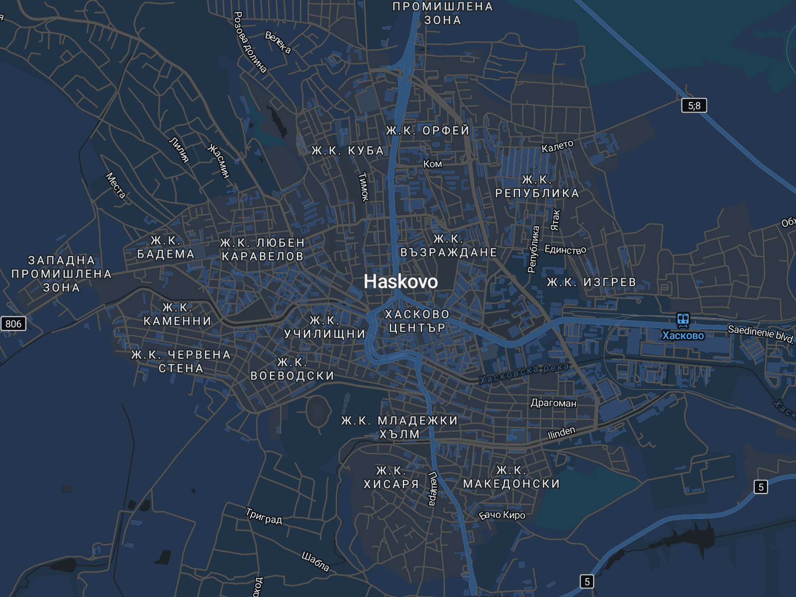 Карта на Хасково