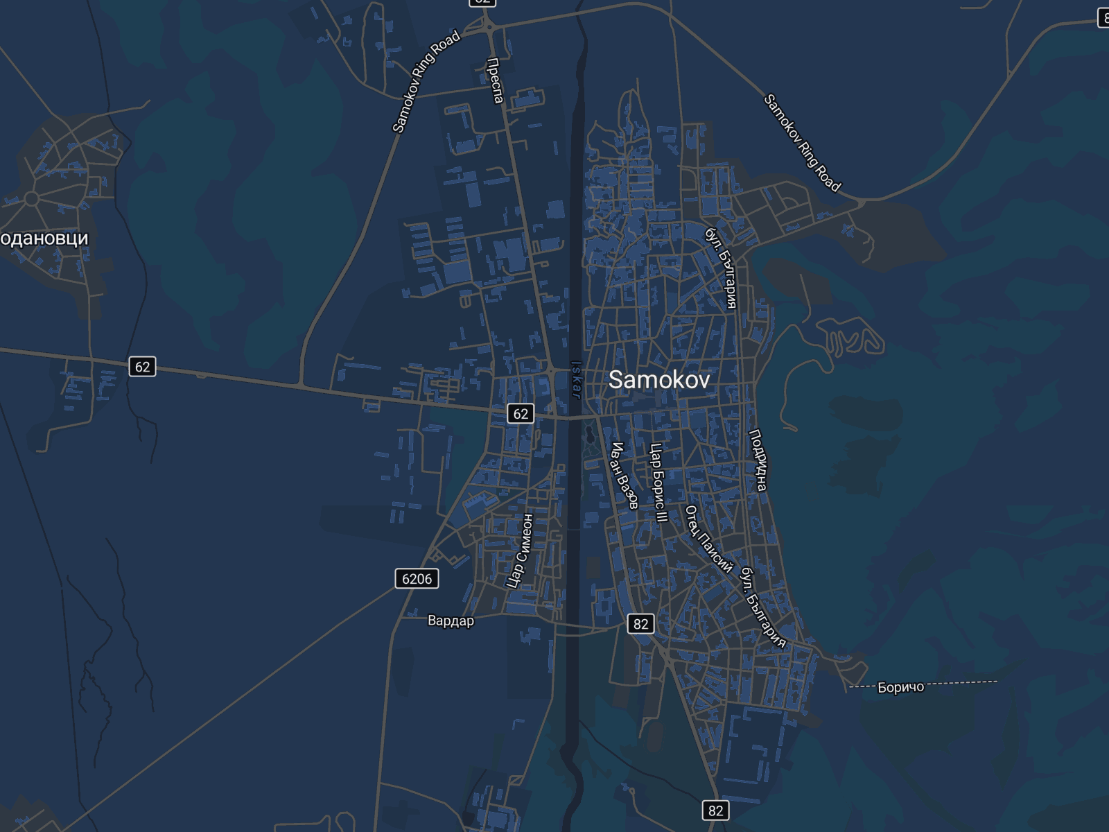 Карта на Самоков