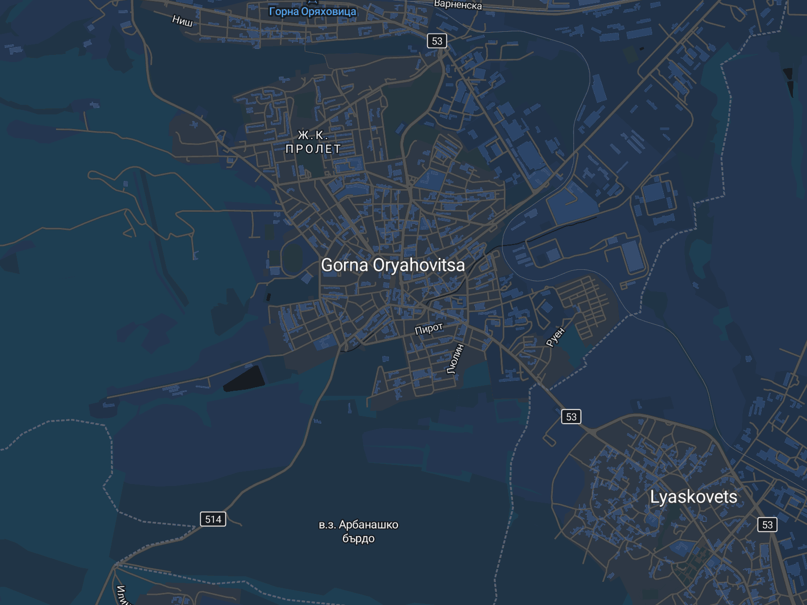 Карта на Горна Оряховица