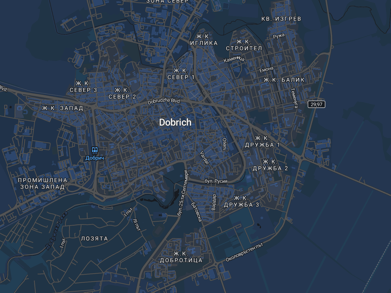 Карта на Добрич