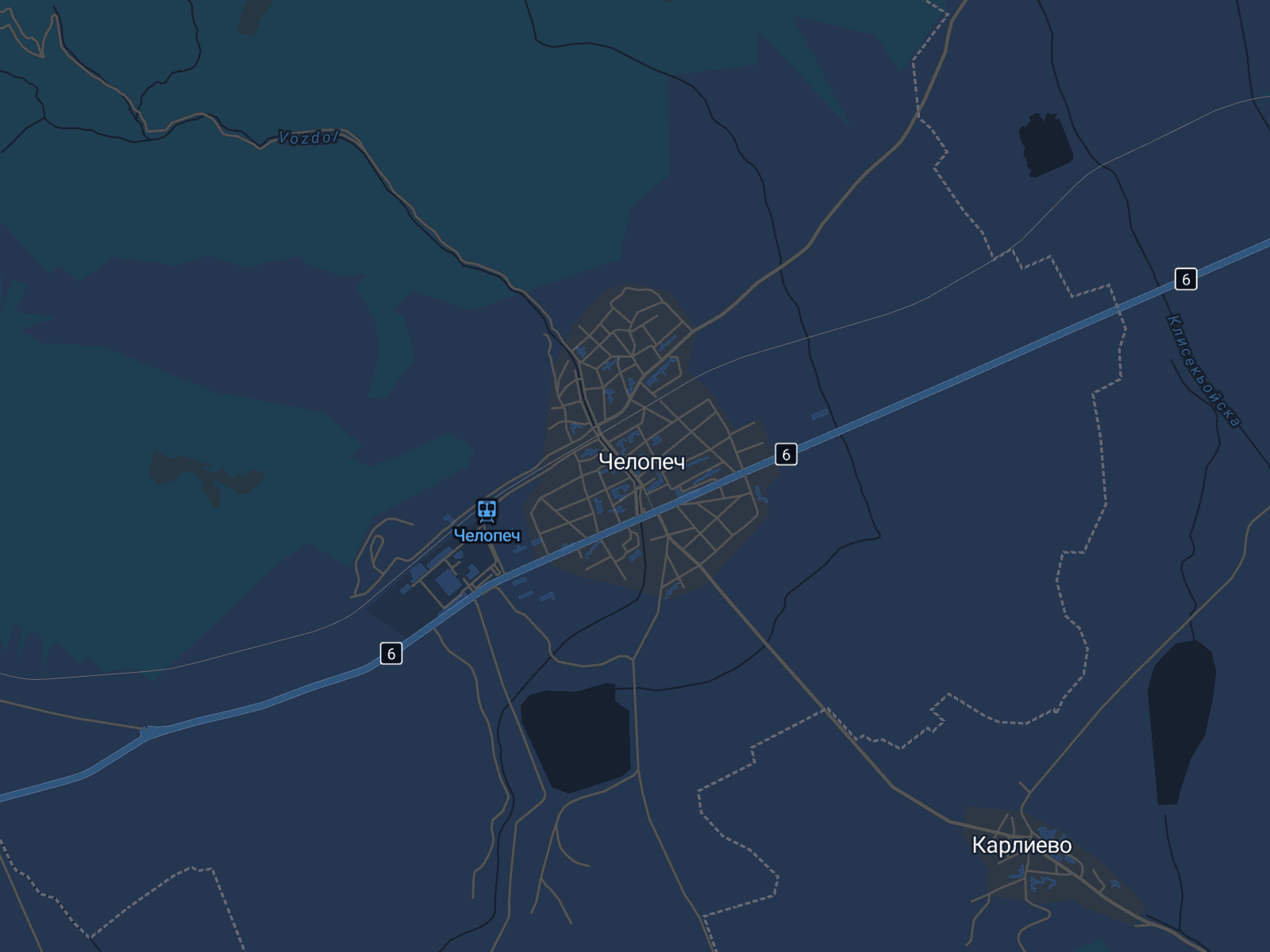 Карта на Челопеч