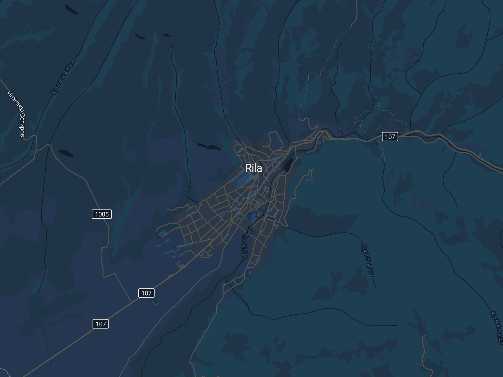 Карта на Рила