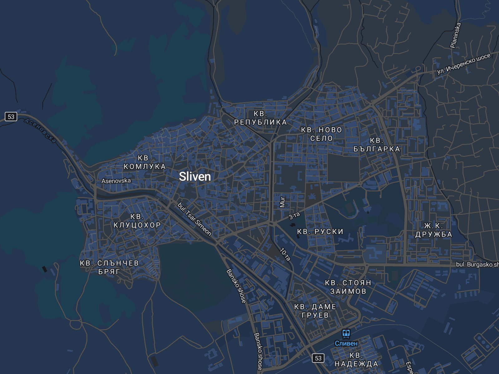 Карта на Сливен