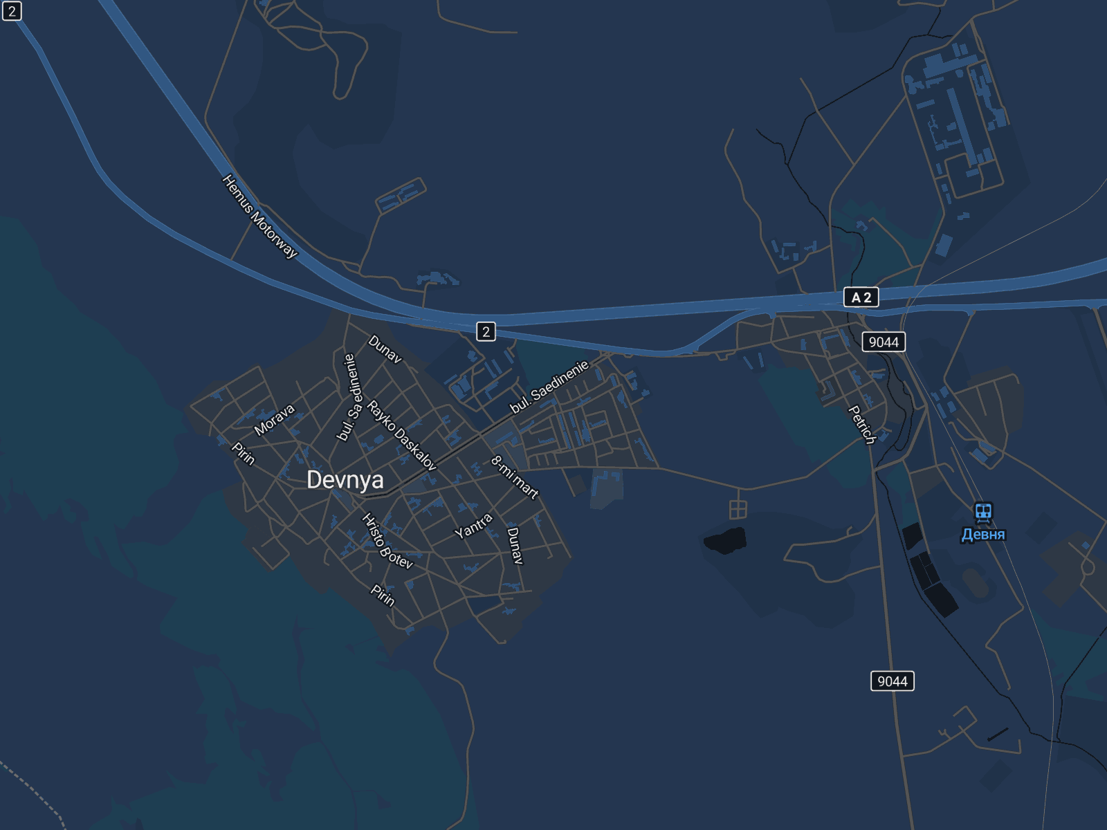 Карта на Девня