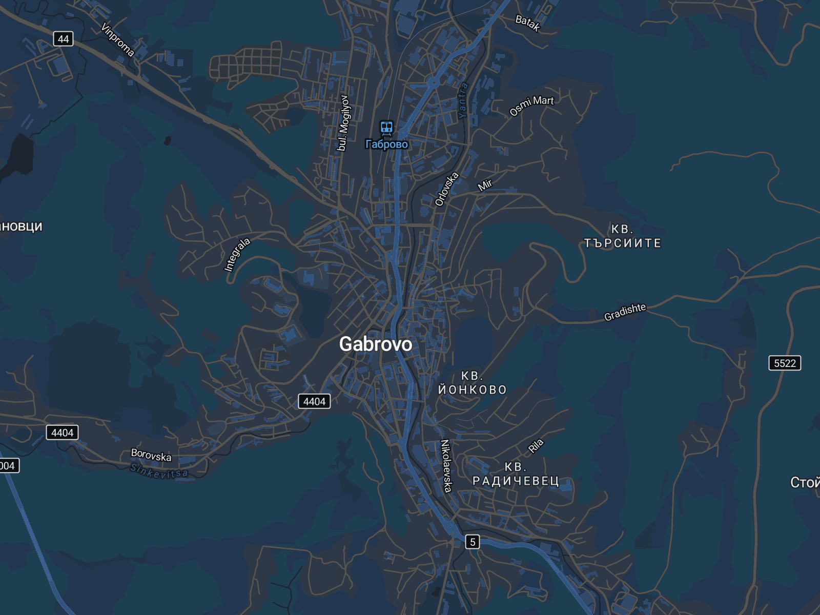 Карта на Габрово