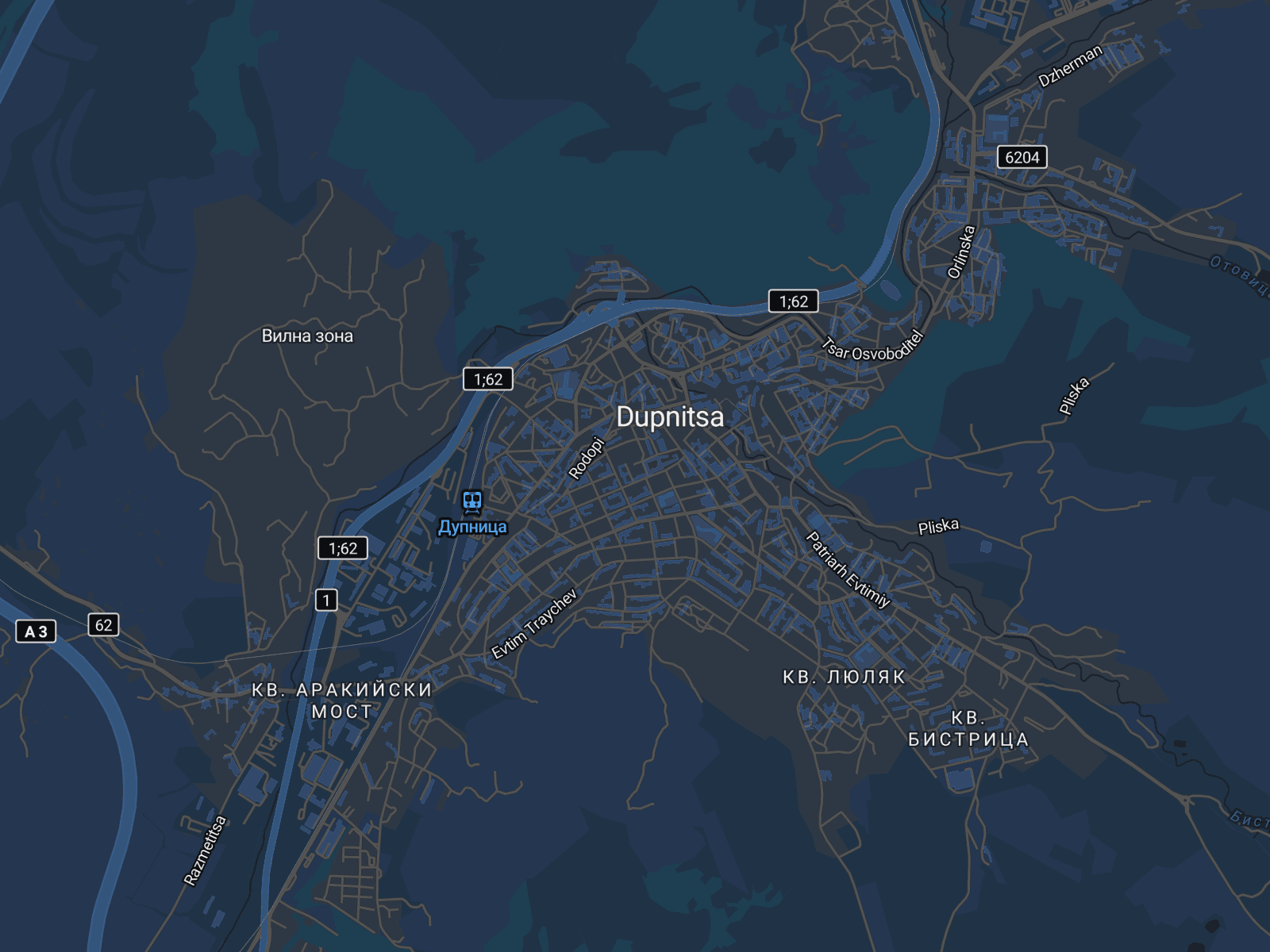 Карта на Дупница