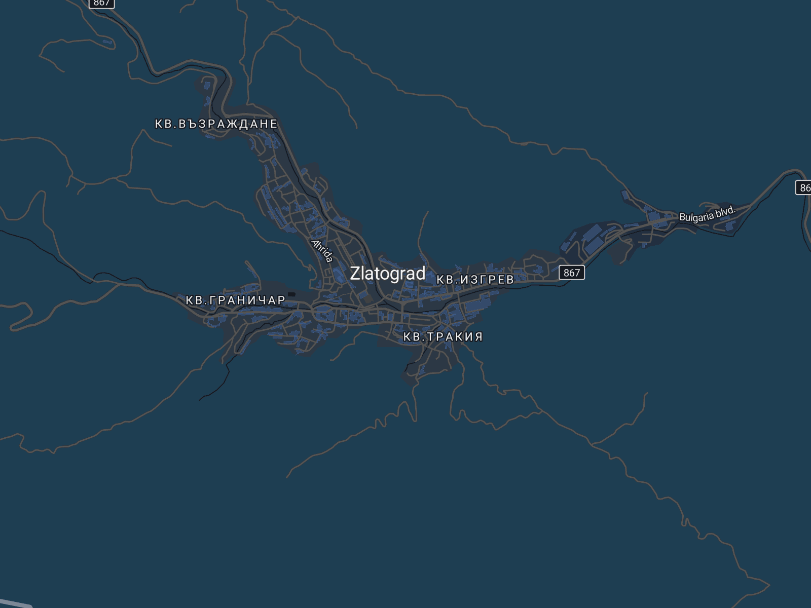 Карта на Златоград