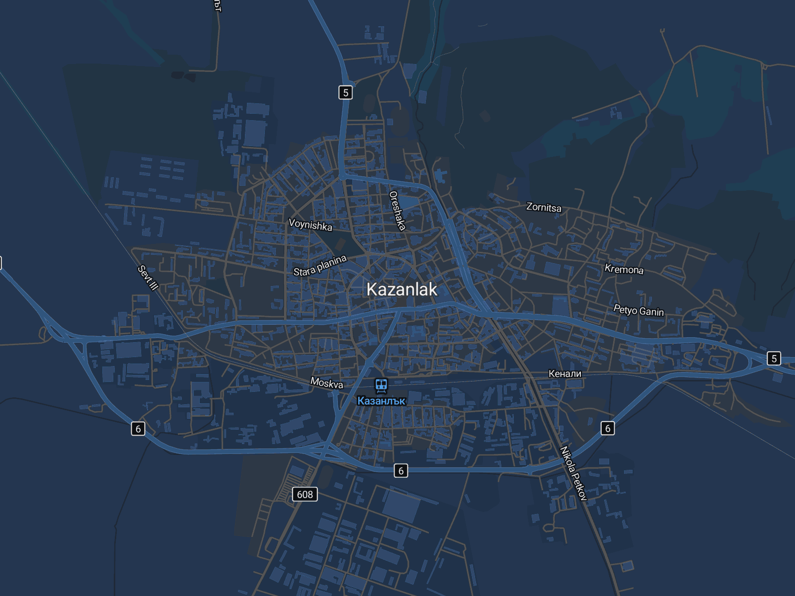 Карта на Казанлък