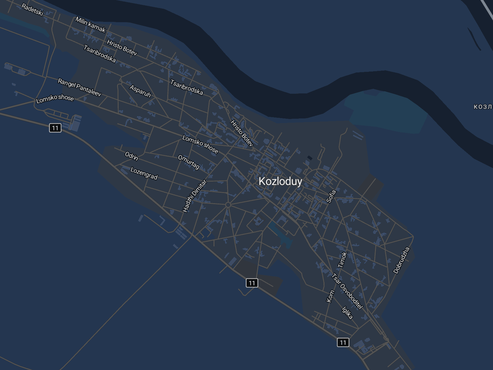 Карта на Козлодуй