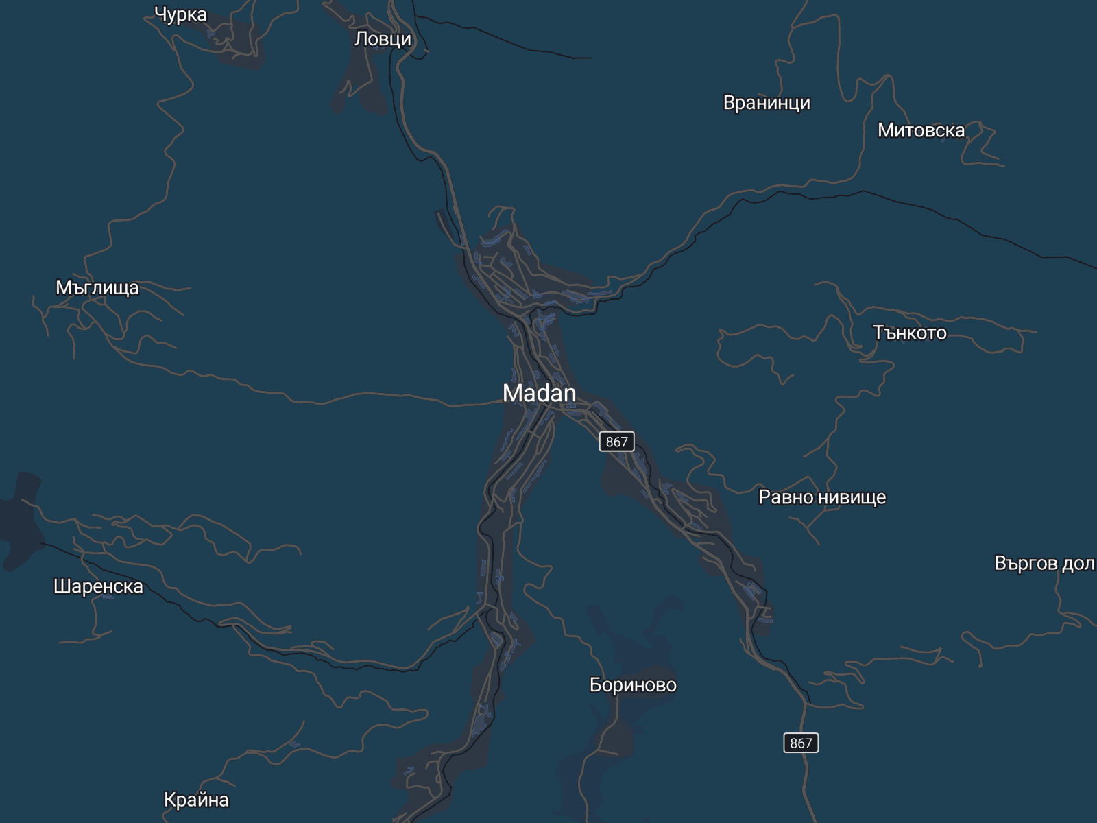 Карта на Мадан