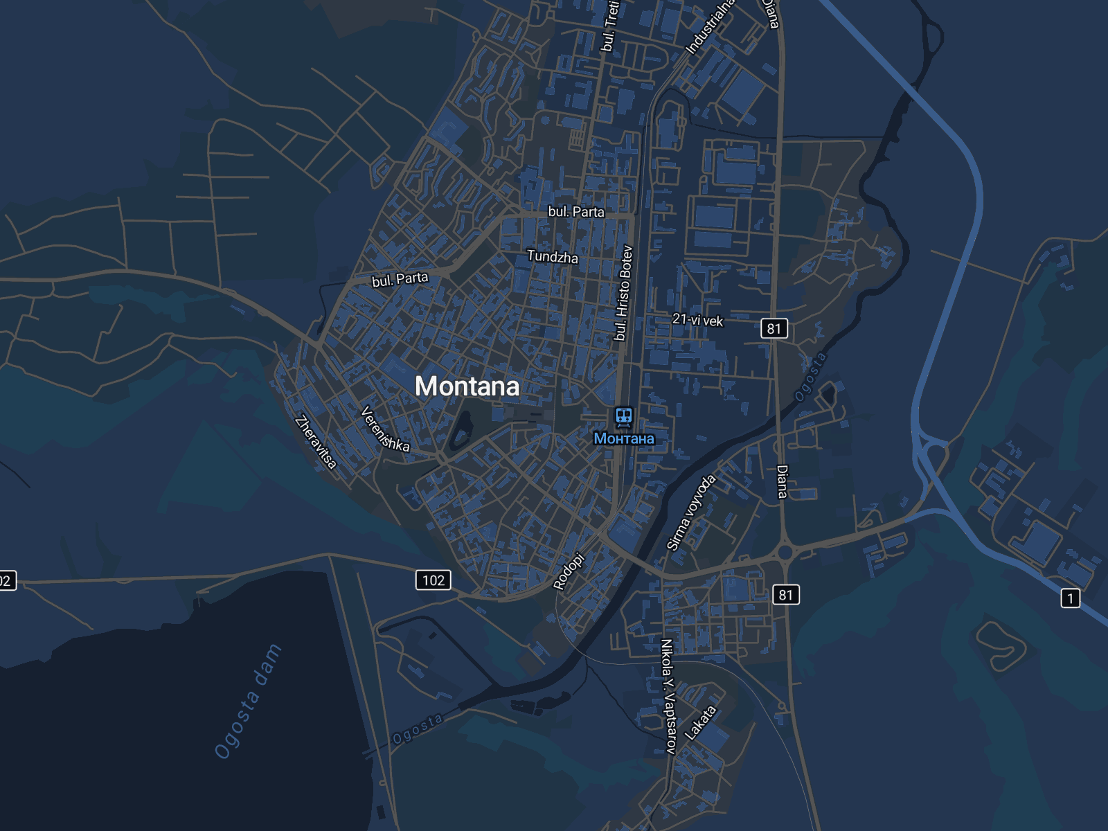 Карта на Монтана