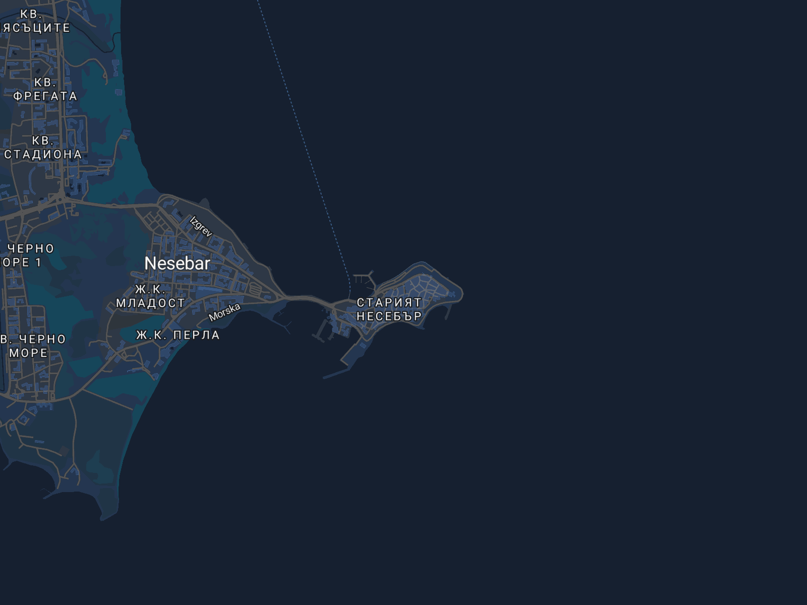 Карта на Несебър