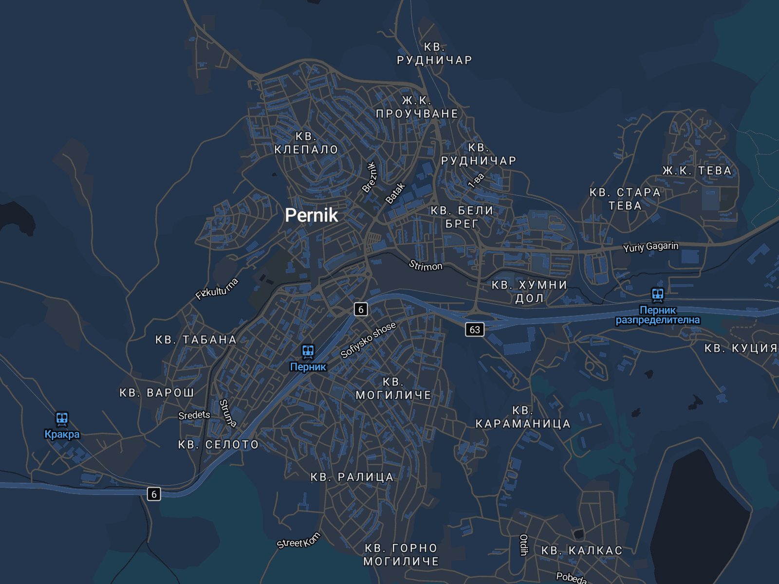 Карта на Перник