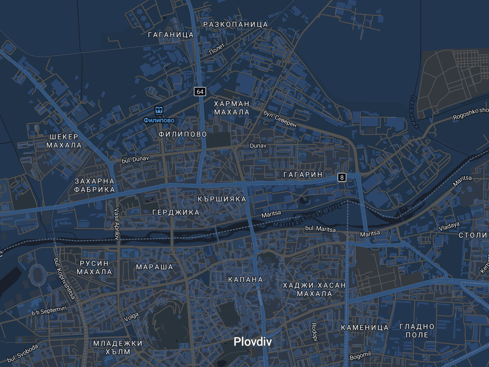 Карта на Пловдив