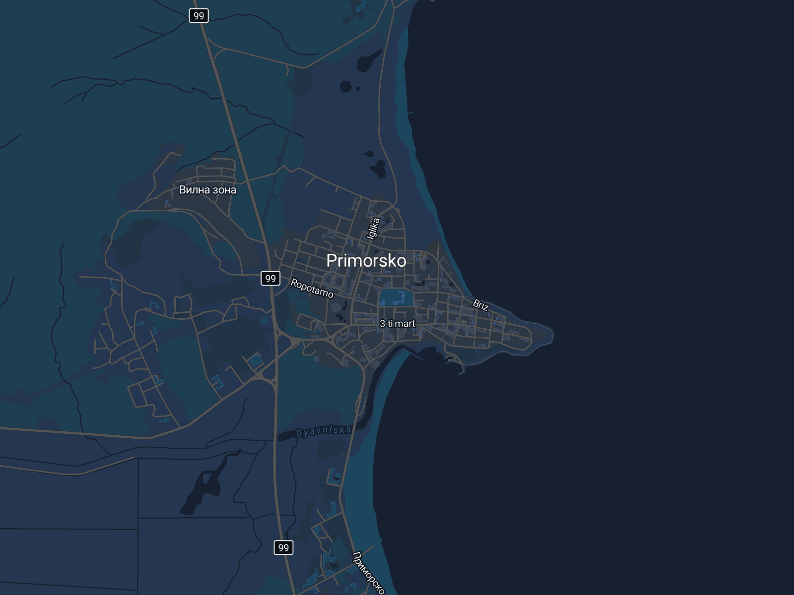 Карта на Приморско