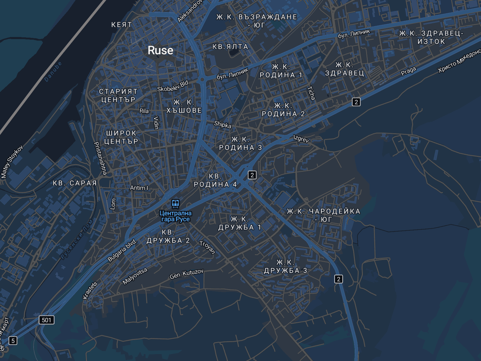 Карта на Русе