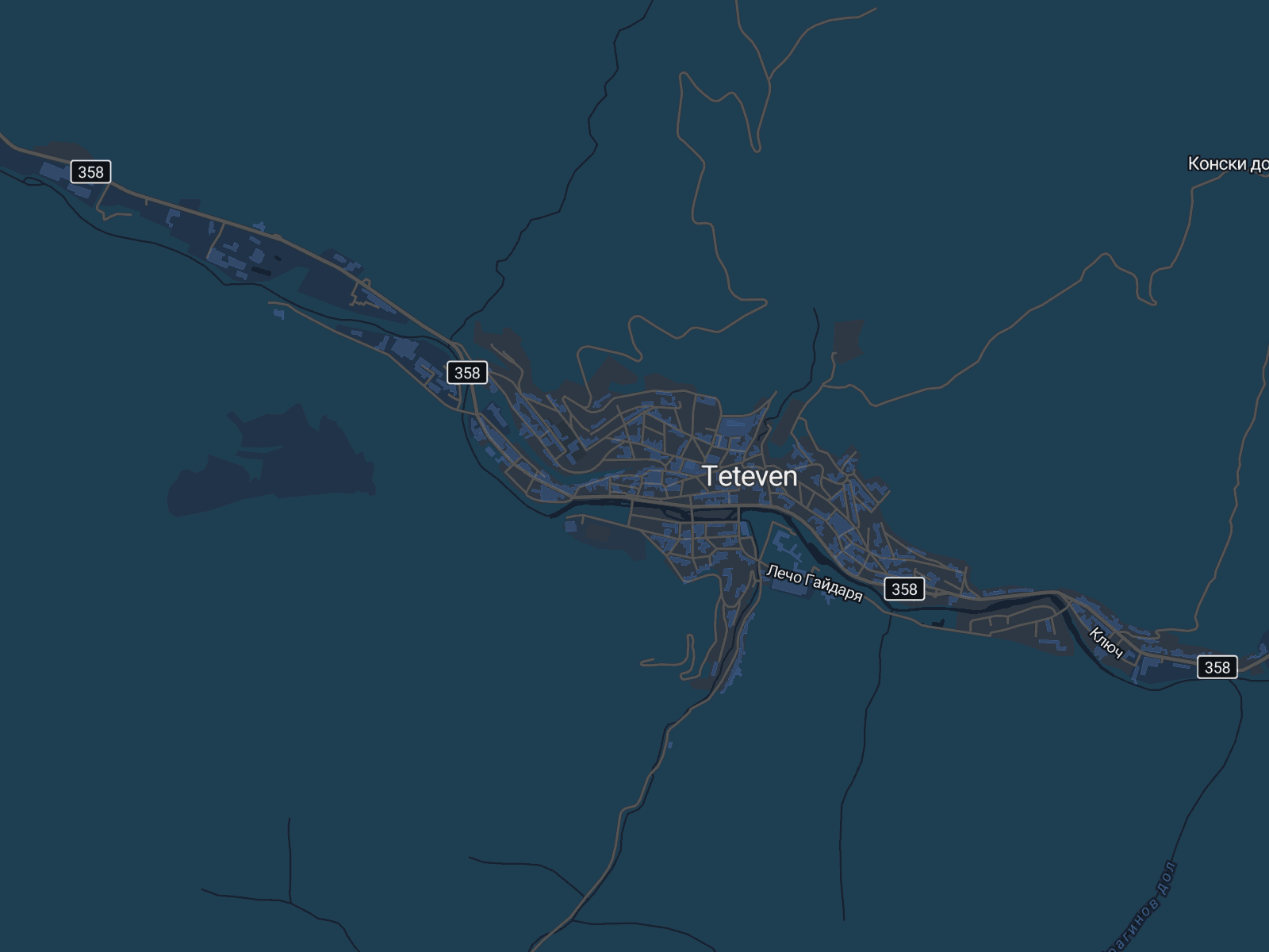 Карта на Тетевен