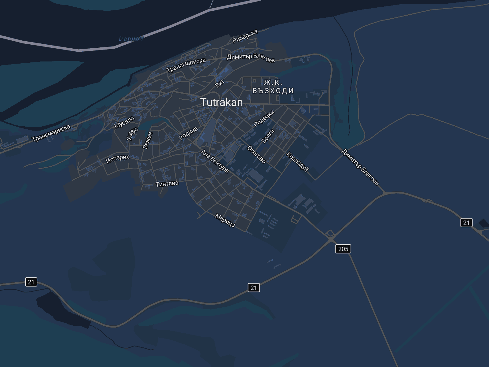 Карта на Тутракан