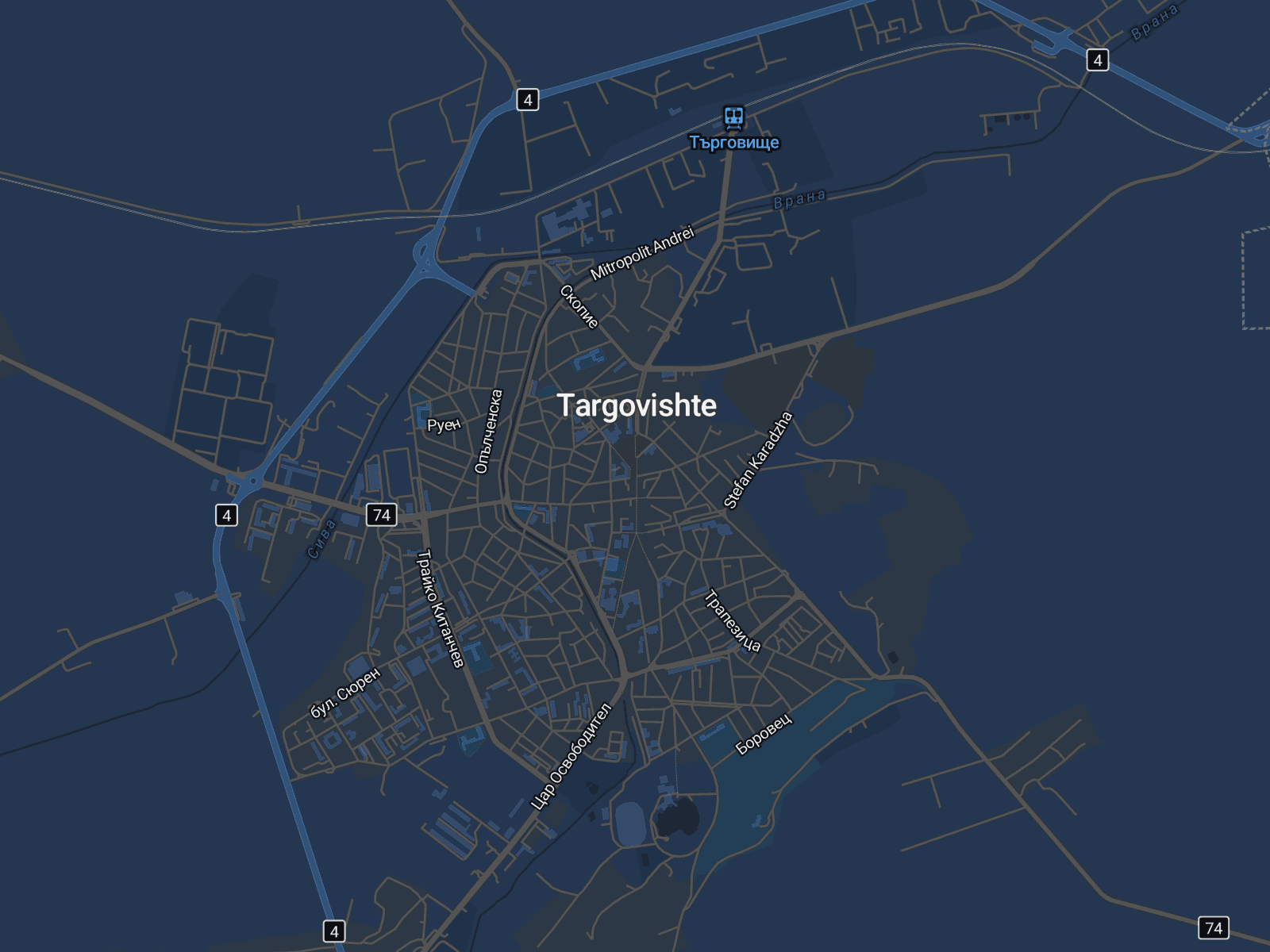 Карта на Търговище